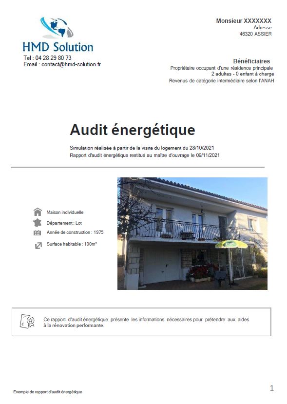 Page exemple audit énergétique maprimerenov 1