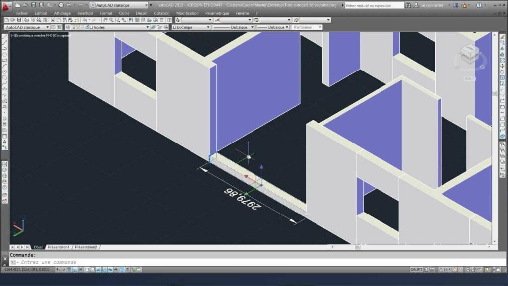 modélisation 3D AutoCAD