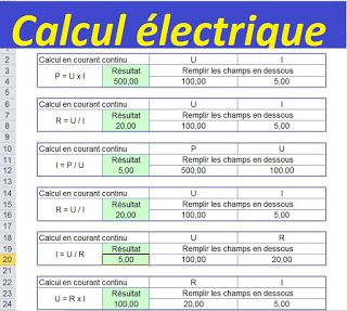 note de calcul électrique en ligne