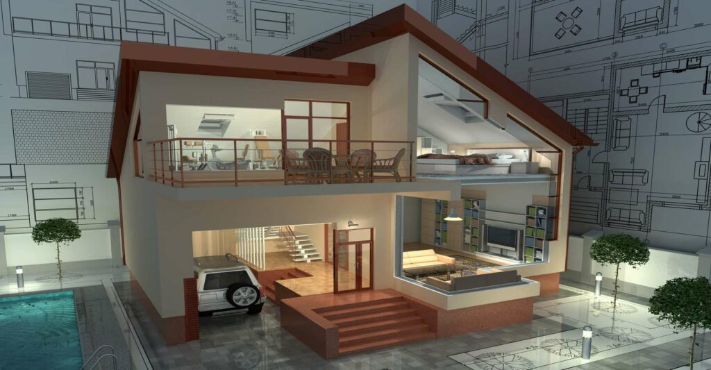 modélisation 3D pièce maison