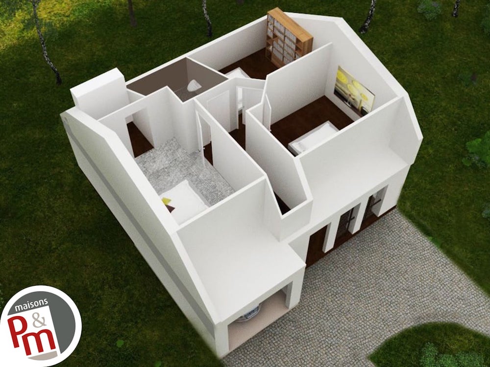 plan 3D maison R+1