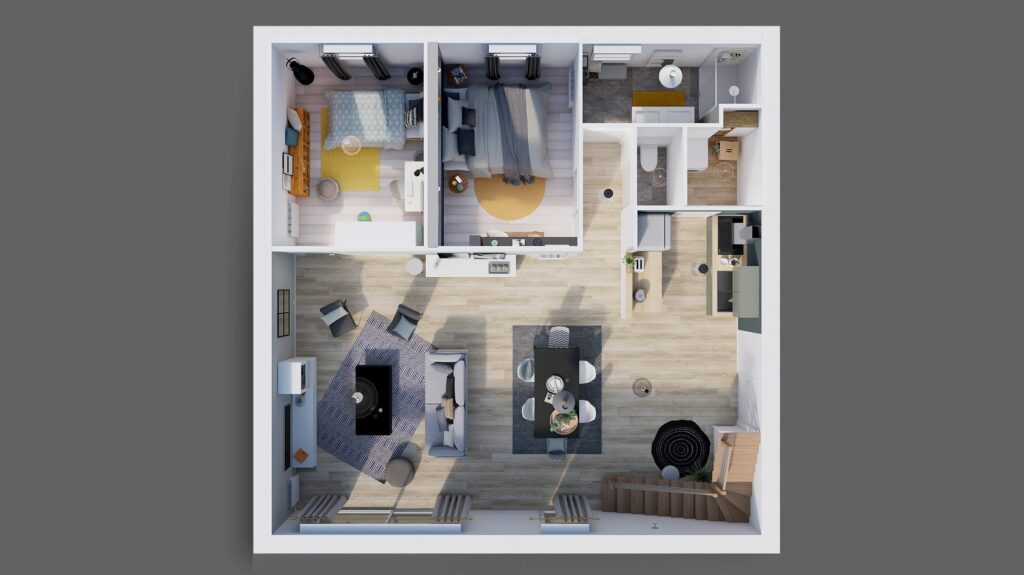 plan 3D maison de 120 m2