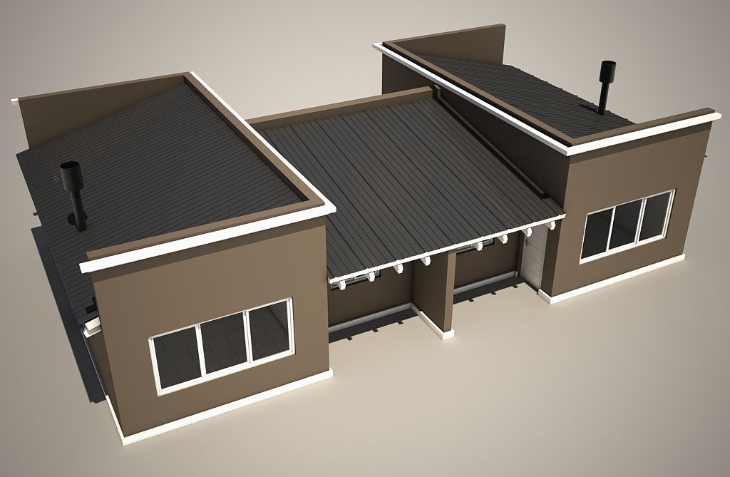 plan 3D maison mitoyenne