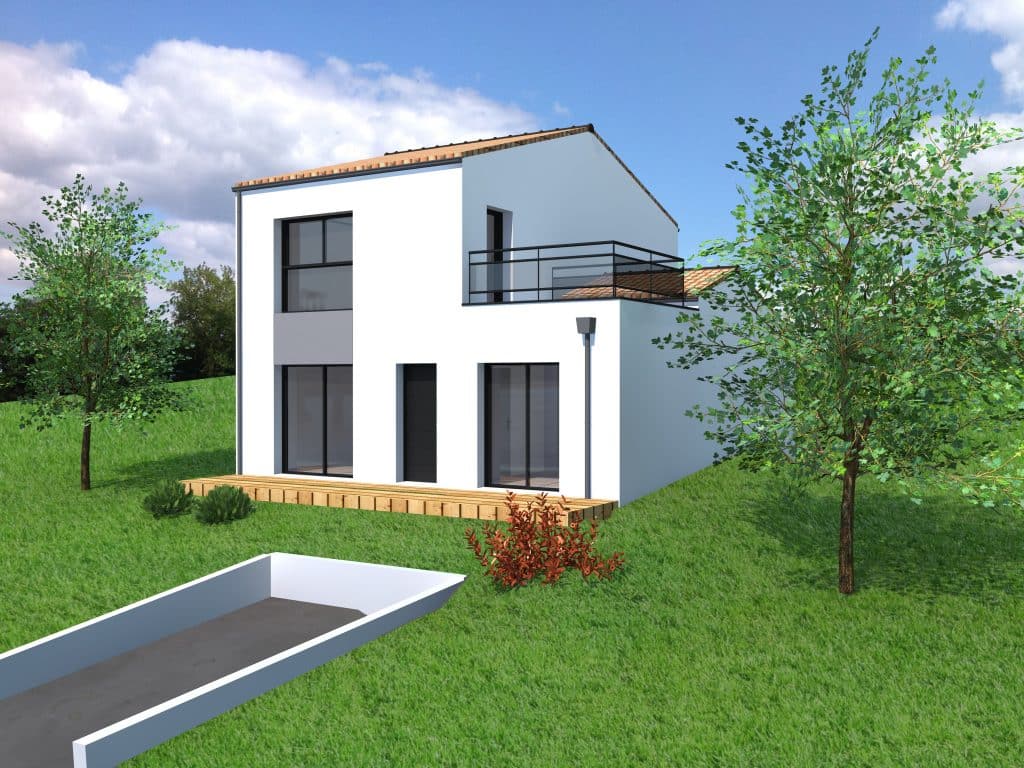 plan 3D de maison de 100m2