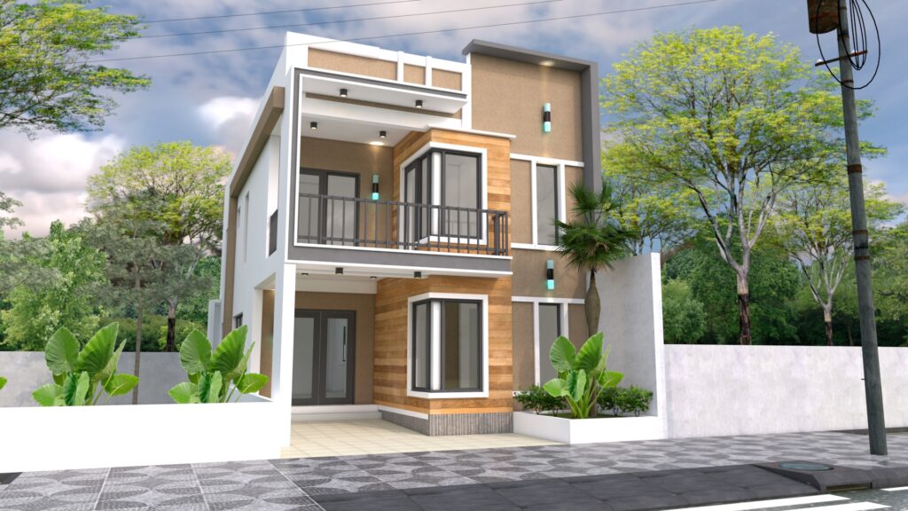 plan 3D maison plain-pied 5 chambres